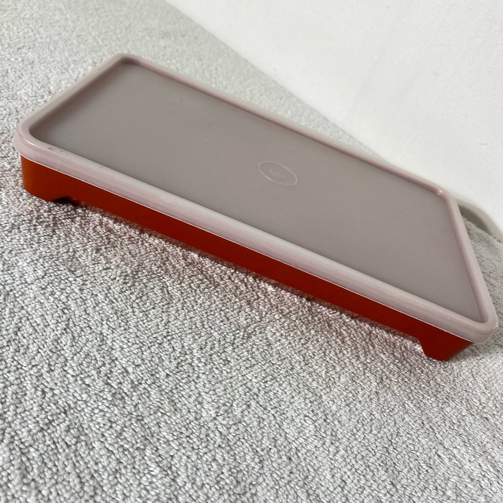 Vintage Tupperware Paprika Burnt Orange Deli Meat Keeper With Lid